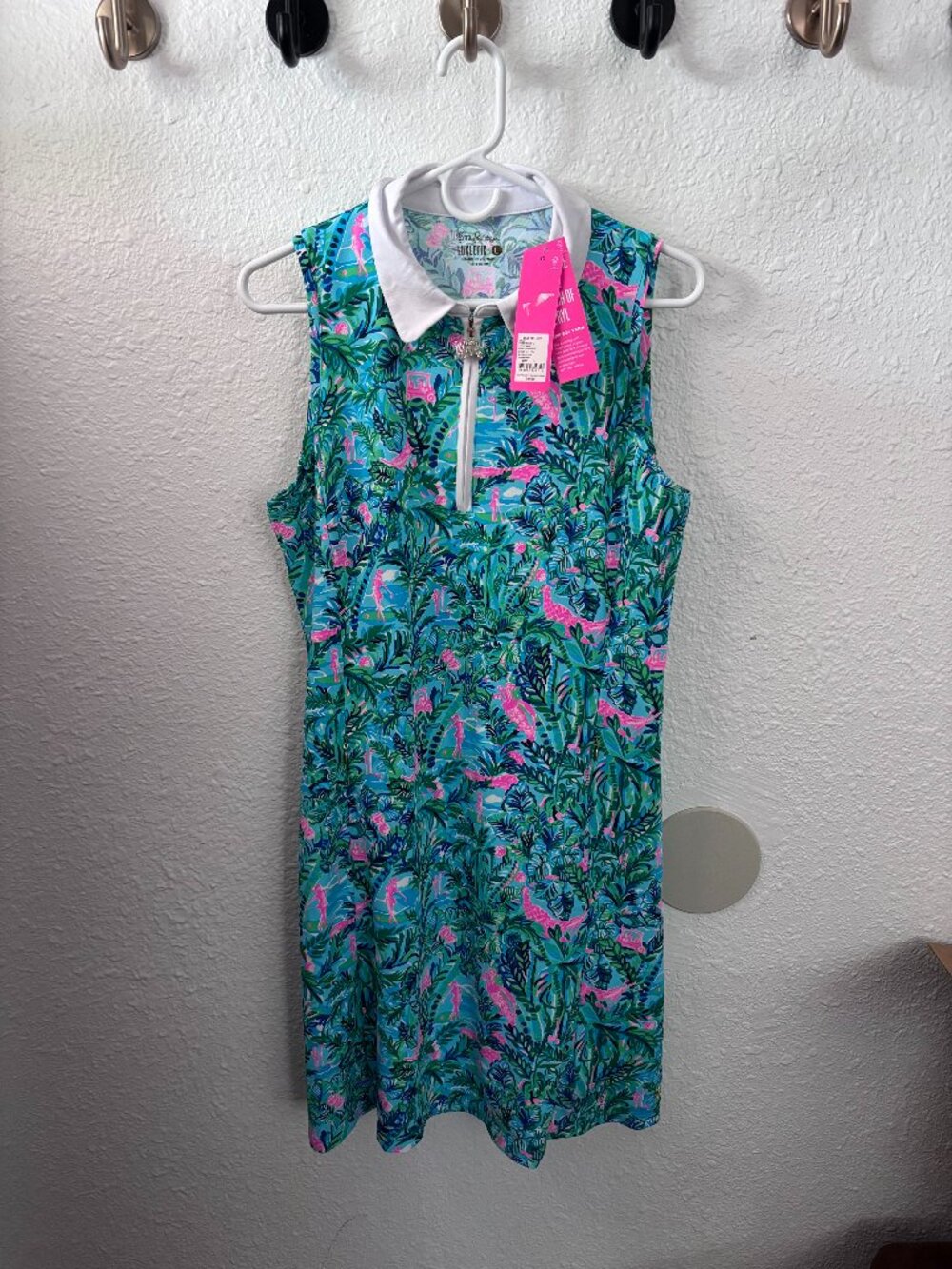 Lilly Pulitzer NEW Silvia Quarter Zip Dress L 011034 UPF Resort Golf